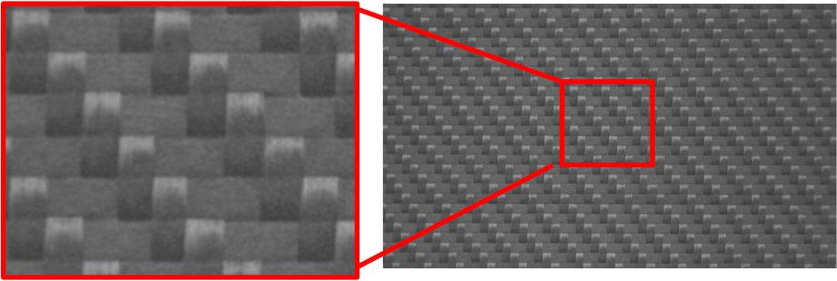 炭素繊維の織り目検査